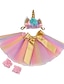 cheap Kids&#039; Scarves-3 sets Kids / Toddler Girls&#039; Active / Sweet Unicorn Cartoon Jewelry Set White / Purple / Blushing Pink One-Size