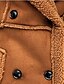 abordables Abrigos y Gabardinas de Mujer-Abrigo de invierno forrado de borreguito de piel de oveja con doble botonadura grueso para mujer (mediano, marrón)