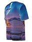 cheap Tank Tops-Men&#039;s T shirt 3D Print Graphic Scenery 3D Print Short Sleeve  Tops Round Neck Purple