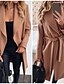 cheap Coats &amp; Trench Coats-Women&#039;s Coat Fall &amp; Winter Daily Long Coat Regular Fit Jacket Long Sleeve Solid Colored Yellow Khaki Black
