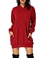 cheap Mini Dresses-Women&#039;s Sheath Dress Short Mini Dress White Black Red Long Sleeve Solid Color Fall Hooded Elegant Christmas 2021 S M L XL XXL 3XL