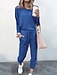 cheap Jumpsuits &amp; Rompers-two piece outfit sweatsuits sexy women tracksuits crewneck tops long pants orange xxl