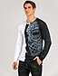economico Tank Tops-Per uomo maglietta Pop art 3D Rotonda Nero / Bianco Bianco Blu Oro Stampa 3D Giornaliero Manica lunga Abbigliamento Essenziale