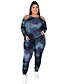 billige Jumpsuits i plusstørrelse til damer-Dame Batikfarvet Dagligdagstøj To stykke sæt T-shirt Bukse Trykt mønster Toppe