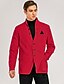 abordables New To Sale-Homme veste veste Couleur Pleine Mince Coton / Polyester Pour des hommes Costume Kaki / Blanche / Noir - Mao