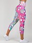 preiswerte Graphic Chic-Damen Sport Komfort Sport Leggins Dünn Fitnessstudio Yoga Hose Mit Mustern Wadenlänge Bedruckt Hohe Taillenlinie Rosa