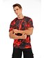 baratos Tank Tops-Homens Camiseta Gráfico Abstrato Decote Redondo Blusas Vermelho