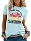 billige T-shirts-t-skjorter for kvinner sommer t-skjorte bringe på solskinn grafisk treet casual topp løse korte ermer grå