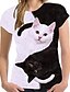 cheap T-Shirts-womens short sleeve t-shirt,animal printed tops casual white loose blouse (s, a)