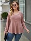 cheap Plus Size Tops-Women&#039;s Plus Size Blouse Shirt Plain Long Sleeve Zipper Round Neck Tops Wine Dusty Rose Brown