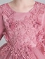 billige Pigekjoler-Børn Pige Kjole Blomstret Langærmet Net Aktiv Sød Stil Polyester Maxi Pink prinsesse kjole Hvid