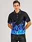 preiswerte Polos-Herren Golfhemd Tennishemd Kragen Hemdkragen Graphic 3D Grün Schwarz Blau Purpur Gelb 3D-Druck Kurzarm Übergröße Täglich Ausgehen Schlank Oberteile Strassenmode Übertrieben