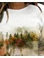 billige Sweaters-Dame Hattetrøje Sweatshirt bluse Grafisk Landskab Basale Afslappet Hvid Daglig Rund hals Langærmet Efterår vinter