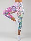 economico Graphic Chic-Per donna Per sport Comfort Sport Ghette magro Palestra Yoga Pantaloni Con stampa Polpaccio Stampa Vita alta Rosa