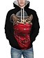 preiswerte Hoodies-Herren Katze Grafik 3D Pullover Hoodie Sweatshirt Mit Kapuze Vordertasche 3D-Druck Täglich 3D-Druck Kapuzenpullover Sweatshirts Langarm Schwarz