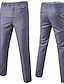 baratos Pants-terno clássico slim fit masculino calça comprida justa sem rugas e elástica casual vermelha