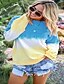 preiswerte Kapuzenpullis &amp; Sweatshirts-lässige Langarm-Hemd mit Farbverlauf für Frauen mit lockerem Pullover, Sweatshirtoberteile m schwarz