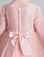 cheap Girls&#039; Dresses-Kids Little Dress Girls&#039; Floral Solid Colored Performance Graduation Mesh Bow Blue White Pink Above Knee Long Sleeve Cute Dresses Children&#039;s Day Regular Fit