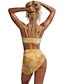 cheap Bikini-Women&#039;s Swimwear Three Piece Normal Swimsuit Backless Slim Solid Colored Yellow Bathing Suits Fashion Sexy