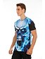preiswerte Tank Tops-Herren T-Shirt Hemd Grafik Totenkopf Motiv Rundhalsausschnitt Täglich Klub Kurzarm Bedruckt Oberteile Grundlegend Blau Rote / Sommer