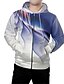 preiswerte Hoodies-Herren Grafik 3D Zip Up Hoodie Sweatshirt Vordertasche 3D-Druck Täglich Wochenende 3D-Druck Kapuzenpullover Sweatshirts Blau
