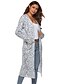 cheap Plus Size Outerwear-Women&#039;s Trench Coat Leopard Fall &amp; Winter V Neck Long Coat Going out Long Sleeve Jacket Gray / Loose