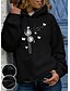 cheap Hoodies &amp; Sweatshirts-Women&#039;s Hoodie Pullover Graphic Dandelion Front Pocket Daily Basic Casual Hoodies Sweatshirts  Black / Fleece Lining
