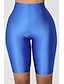 cheap Shorts-biker shorts for women neon bright active biker yoga shorts knee length (large, blue)