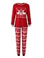 economico Family Matching Pajamas Sets-Sguardo di famiglia Completo Pop art Con stampe Manica lunga Essenziale Standard Rosso