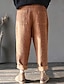 abordables Pants-pantalon sarouel décontracté femme en velours côtelé uni avec poches avant (m, velours côtelé-marron)