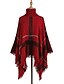 cheap Scarves &amp; Bandanas-Women&#039;s Stylish Tassel Knitted Plaid Pullover Cloak / Capes Long Sleeve Sweater Cardigans Turtleneck Fall Winter Black Red Khaki