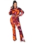 billige Jumpsuits i plusstørrelse til damer-Dame Batikkfarget Dagligdagstøy To-delt sett T skjorte Bukse Trykt mønster Topper