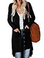 baratos Cardigãs-Casaco feminino casual de manga comprida com botão para baixo cardigã de malha longa camisola aberta na frente com bolsos, preto, xl