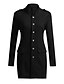 abordables Vestes Femme-Veste Couleur Pleine Chic et moderne Mince L&#039;autume Printemps Longue Mao Manteau Manches Longues Usage quotidien Veste Noir