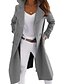cheap Coats &amp; Trench Coats-Women&#039;s Coat Fall Winter Casual Daily Long Coat Windproof Regular Fit Chic &amp; Modern Jacket Long Sleeve Light gray