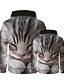 cheap New Arrivals-Hoodie &amp; Sweatshirt Family Look Graphic Optical Illusion Animal Print Gray Long Sleeve 3D Print Active Matching Outfits