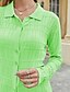 economico Sweaters &amp; Cardigans-Per donna Cappotto del maglione Autunno inverno Quotidiano Lungo Cappotto Colletto Standard Essenziale Giacca Manica lunga Jacquard Tinta unita Verde