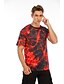 baratos Tank Tops-Homens Camiseta Gráfico Abstrato Decote Redondo Blusas Vermelho