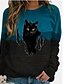 cheap Hoodies &amp; Sweatshirts-Women&#039;s Print Hoodie Sweatshirt Daily Casual Cotton Hoodies Sweatshirts  Loose Blue