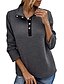 cheap Sweaters-women fashion quilted pattern lightweight zipper long sleeve plain casual ladies sweatshirts pullovers shirts tops (buttons grey, x-large)