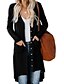 abordables Cardigans-Cárdigan de punto largo con botones y manga larga informal para mujer, suéter frontal abierto con bolsillos, negro, xl
