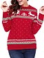 cheap Sweaters-Women&#039;s Pullover Knitted Polka Dot Color Block Animal Christmas Long Sleeve Loose Sweater Cardigans Crew Neck Fall Winter Black Red
