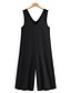 cheap Jumpsuits &amp; Rompers-jumpsuits for women casual loose baggy wide leg linen overalls romper (large, black)