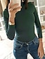 cheap Sweaters-Women&#039;s Pullover Solid Color Stylish Long Sleeve Sweater Cardigans Summer Turtleneck Gray Khaki Green
