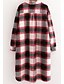 cheap Tops &amp; Blouses-Women&#039;s Coat Fall &amp; Winter Daily Valentine&#039;s Day Long Coat Shirt Collar Regular Fit Jacket Long Sleeve Plaid Red