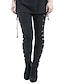 cheap Graphic Chic-meikosks women&#039;s skinny trousers gothic black pans side lace up leggings lady fashion pants