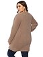 cheap Plus Size Outerwear-Women&#039;s Knitted Solid Color Cardigan Long Sleeve Plus Size Sweater Cardigans Open Front Fall Winter Army Green Khaki