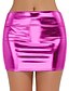 abordables Skirts-Minifalda metálica brillante elástica para mujer, ropa de noche, falda lápiz delgada ajustada, negro, talla única