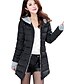 baratos Trench Coats e Casacos Femininos-Casaco feminino de manga comprida com luvas de algodão acolchoado com bolso casaco com capuz (médio, preto)