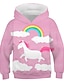 cheap Girls&#039; Hoodies &amp; Sweatshirts-Kids Toddler Girls&#039; Hoodie &amp; Sweatshirt Long Sleeve Unicorn Graphic Animal Print Blushing Pink Children Tops Active Streetwear School New Year